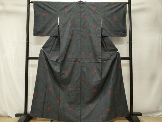 平和屋着物■本場大島紬　7マルキ　枝松文　正絹　逸品　CABM1526ev