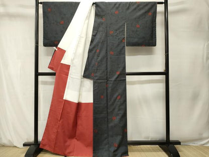平和屋着物■本場大島紬　7マルキ　枝松文　正絹　逸品　CABM1526ev