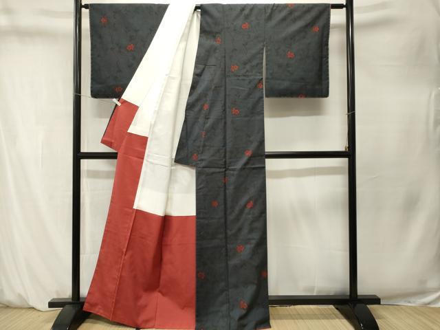 平和屋着物■本場大島紬　7マルキ　枝松文　正絹　逸品　CABM1526ev
