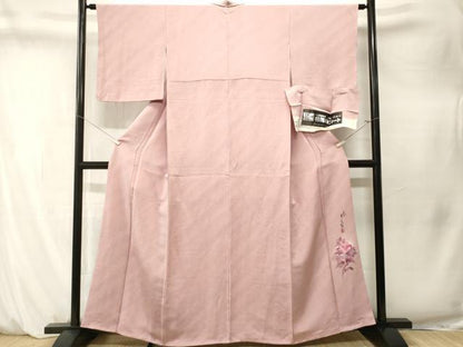 平和屋着物■二代目清次郎　手描き　小紋　作家物　霞文　暈し染め　鬼しぼ縮緬　反端付き　正絹　逸品　CABM1531ev