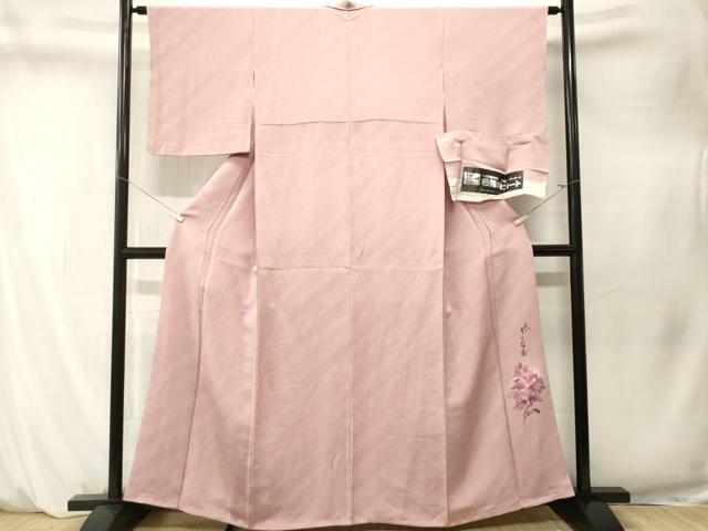 平和屋着物■二代目清次郎　手描き　小紋　作家物　霞文　暈し染め　鬼しぼ縮緬　反端付き　正絹　逸品　CABM1531ev