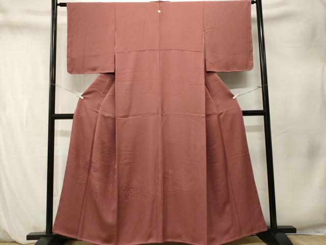 平和屋着物■上質な色無地　風景地紋　宗伝唐茶色　正絹　逸品　CABM1536ev