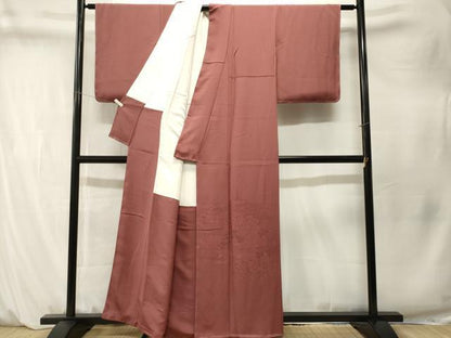平和屋着物■上質な色無地　風景地紋　宗伝唐茶色　正絹　逸品　CABM1536ev