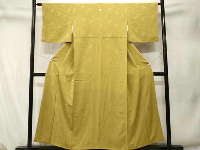 平和屋着物■豪華色留袖　紗綾形花地紋　青朽葉色　正絹　逸品　CABM1537ev