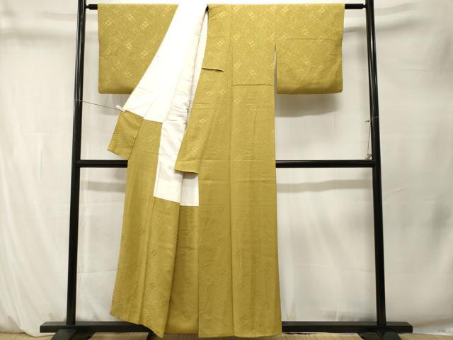 平和屋着物■豪華色留袖　紗綾形花地紋　青朽葉色　正絹　逸品　CABM1537ev