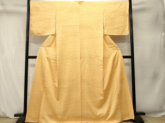 平和屋着物■上質な色無地　横段地紋　玉蜀黍色　正絹　逸品　CABM1538ev