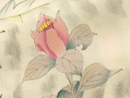 平和屋着物■訪問着　作家物　手描き　流水草花文　暈し染め　正絹　逸品　CABM1549ev