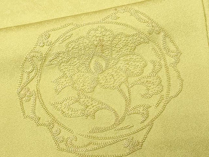 平和屋着物■中国三大刺繍　相良刺繍　総刺繍　訪問着　絵皿花文　枯草色　正絹　逸品　CABM1550ev