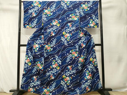 平和屋着物■上質な小紋　絞り　型染め　草花文　正絹　逸品　CABM1555ev