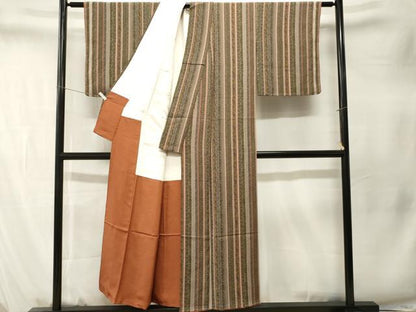 平和屋着物■上質な小紋　花間道　鬼しぼ縮緬　正絹　逸品　CABM1557ev