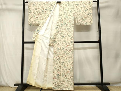 平和屋着物■上質な小紋　草花文　正絹　逸品　CABM1559ev