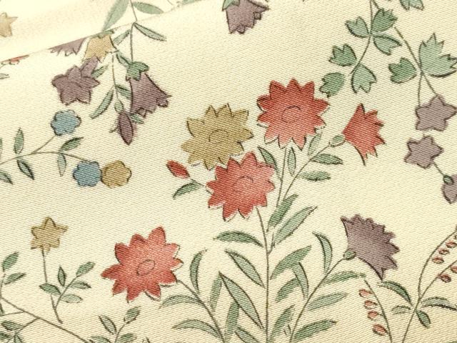 平和屋着物■上質な小紋　草花文　正絹　逸品　CABM1559ev