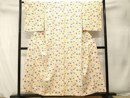 平和屋着物■上質な小紋　花唐草文　金彩　正絹　逸品　CABM1562ev
