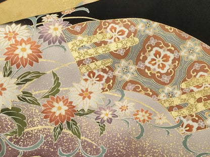平和屋着物■豪華黒留袖　駒刺繍　地紙鳳凰道長草花文　暈し染め　金彩　正絹　逸品　CABM1564ev