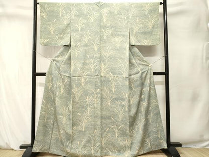 平和屋着物■上質な小紋　霰草花文　正絹　逸品　CABM1565ev