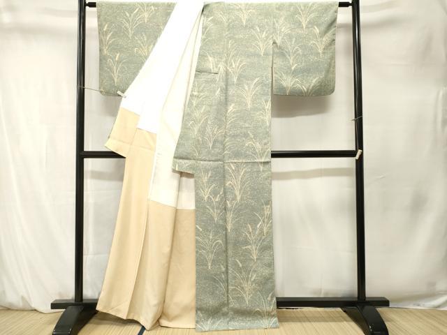 平和屋着物■上質な小紋　霰草花文　正絹　逸品　CABM1565ev