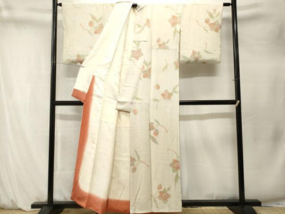 平和屋着物■上質な小紋　枝花文　正絹　逸品　CABM1566ev