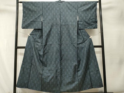 平和屋着物■本場大島紬　割り込み絣　幾何学花文　正絹　逸品　CABM1568ev