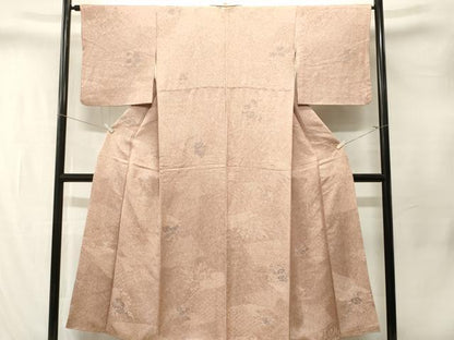 平和屋着物■上質な小紋　地紋起こし　霰草花文　正絹　逸品　CABM1575ev