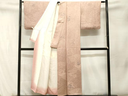 平和屋着物■上質な小紋　地紋起こし　霰草花文　正絹　逸品　CABM1575ev