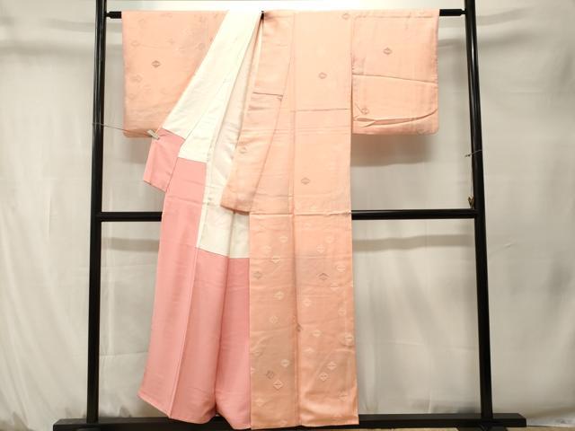 平和屋着物■上質な小紋　地紋起こし　菱文　暈し染め　正絹　逸品　CABM1577ev