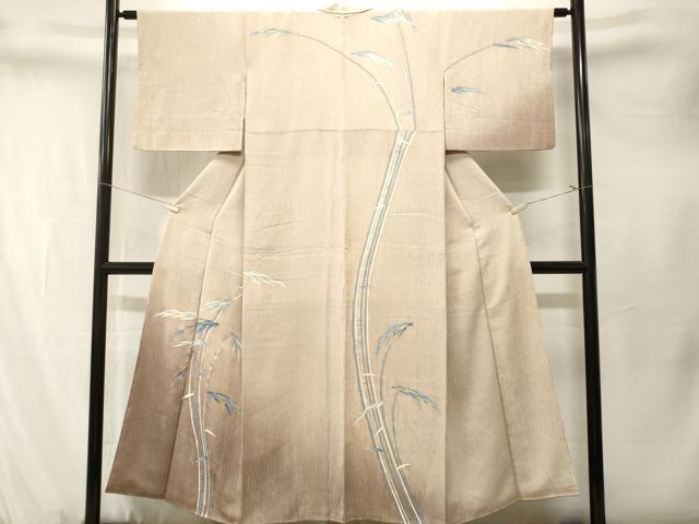 平和屋着物■訪問着　笹竹文　暈し染め　金銀彩　正絹　逸品　CABM1578ev