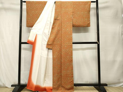 平和屋着物■上質な小紋　更紗枝花文　正絹　逸品　CABM1580ev