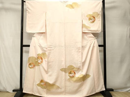 平和屋着物■訪問着　駒刺繍　雲取り鳳凰文　暈し染め　金彩　正絹　逸品　CABM1584ev