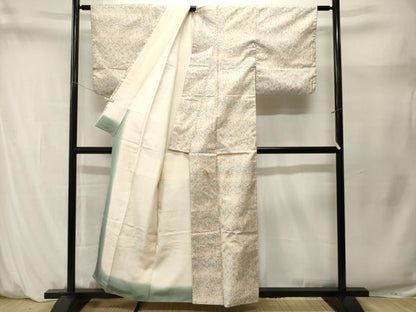 平和屋着物■本場大島紬　白大島　7マルキ　幾何学花文　正絹　逸品　CABM1585ev