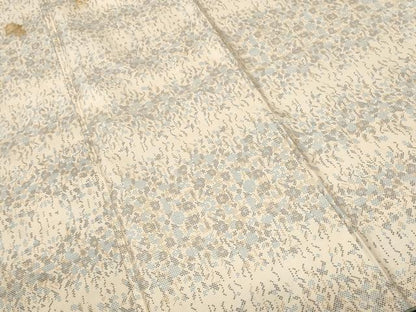 平和屋着物■本場大島紬　白大島　7マルキ　幾何学花文　正絹　逸品　CABM1585ev