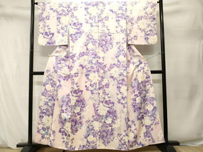 平和屋着物■上質な小紋　枝花文　暈し染め　金彩　正絹　逸品　CABM1588ev