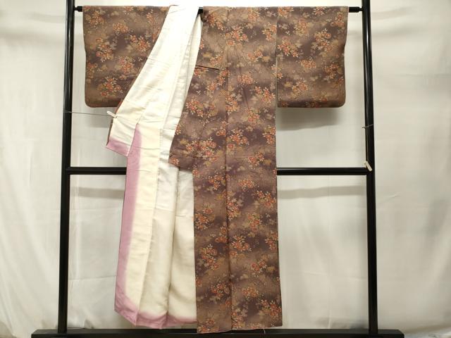 平和屋着物■上質な小紋　枝花文　暈し染め　正絹　逸品　CABM1589ev