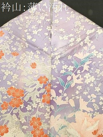 平和屋着物■上質な小紋　草花文　バラ　暈し染め　正絹　逸品　CABM1590ev