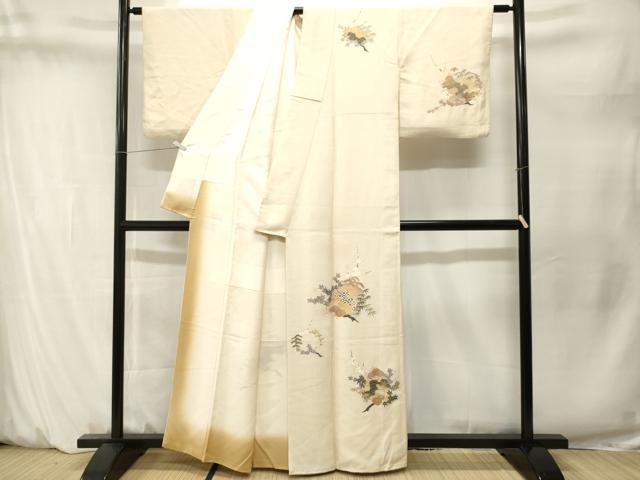 平和屋着物■訪問着　駒刺繍　松竹梅枝花文　金彩　正絹　逸品　CABM1591ev