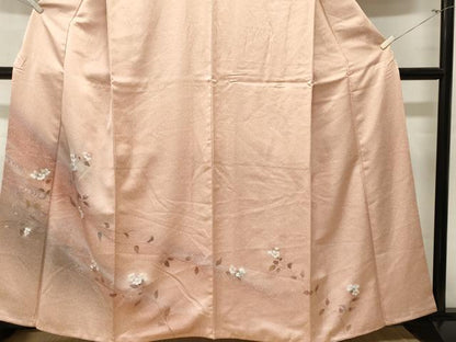 平和屋着物■訪問着　流水枝花文　暈し染め　金彩　正絹　逸品　CABM1592ev