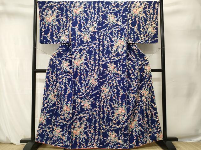 平和屋着物■上質な小紋　枝花文　正絹　逸品　CABM1594ev