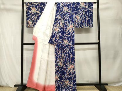 平和屋着物■上質な小紋　枝花文　正絹　逸品　CABM1594ev