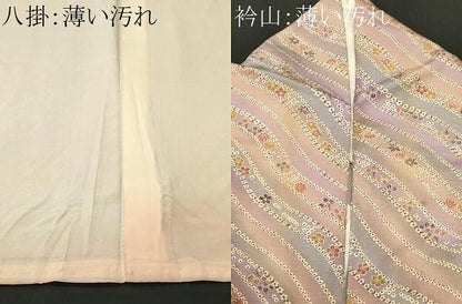 平和屋着物■上質な小紋　よろけ縞花文　暈し染め　正絹　逸品　CABM1596ev
