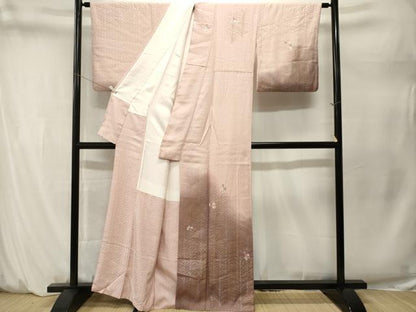 平和屋着物■訪問着　刺繍　芒　草花文　暈し染め　金銀彩　正絹　逸品　CABM1598ev