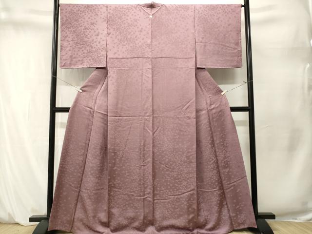 平和屋着物■上質な色無地　舞花地紋　鴇浅葱色　正絹　逸品　CABM1600ev