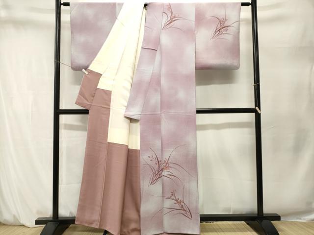 平和屋着物■訪問着　総刺繍　草花文　暈し染め　金彩　正絹　逸品　CABM1601ev