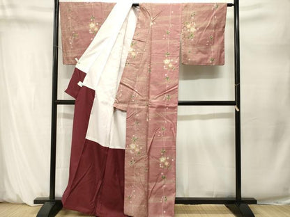 平和屋着物■小紋　枝桜文　洗える着物　CABM1614ev