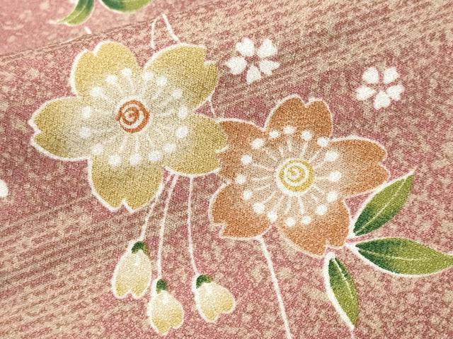 平和屋着物■小紋　枝桜文　洗える着物　CABM1614ev