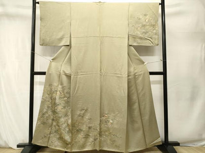 平和屋着物■訪問着　楽器笹竹文　打ち出の小槌　金銀彩　正絹　逸品　CABM1620ev