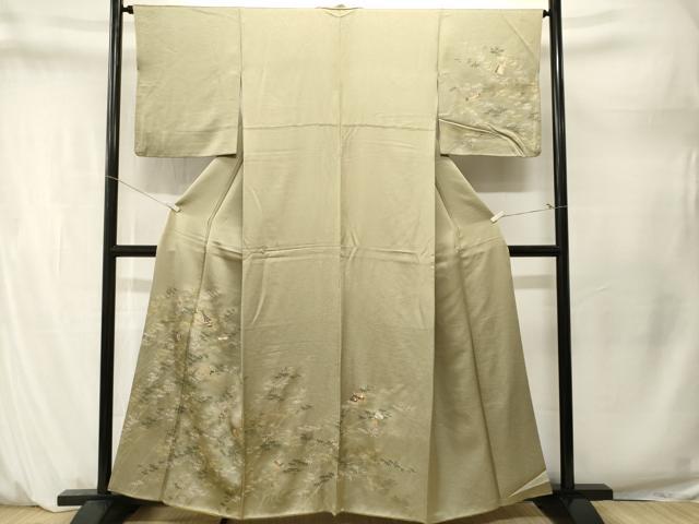 平和屋着物■訪問着　楽器笹竹文　打ち出の小槌　金銀彩　正絹　逸品　CABM1620ev