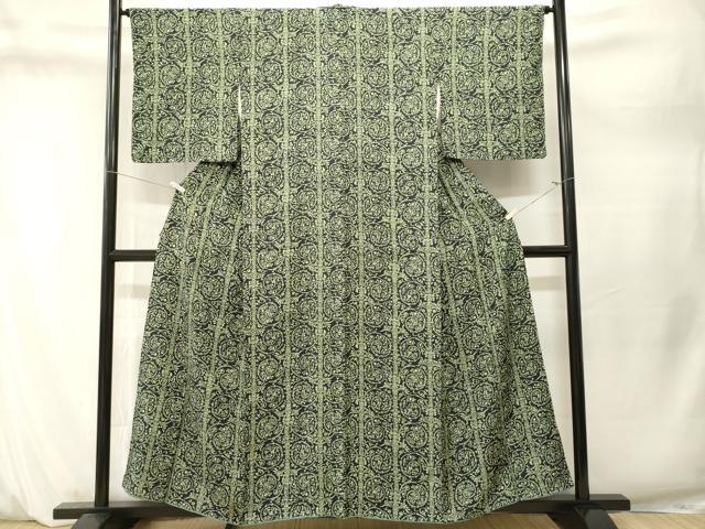平和屋着物■本場大島紬　唐草花間道　正絹　逸品　CABM1625ev
