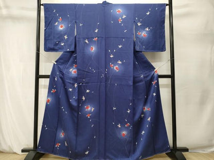 平和屋着物■上質な小紋　枝花文　暈し染め　正絹　逸品　CABM1626ev