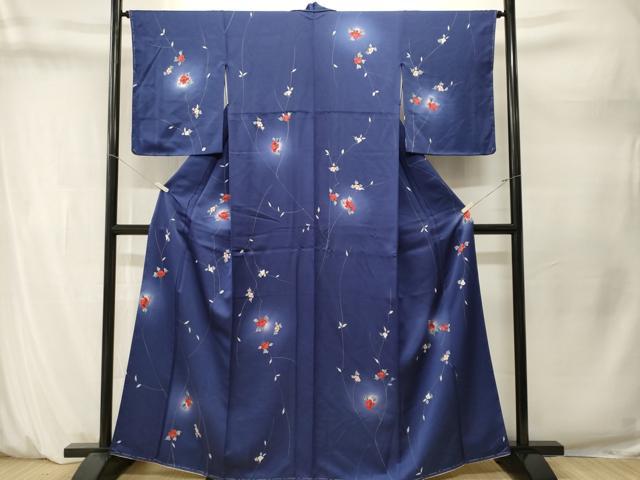平和屋着物■上質な小紋　枝花文　暈し染め　正絹　逸品　CABM1626ev