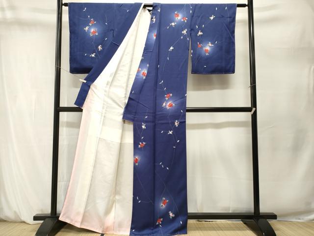 平和屋着物■上質な小紋　枝花文　暈し染め　正絹　逸品　CABM1626ev