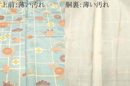 平和屋着物■上質な小紋　吉祥格子枝花文　金彩　正絹　逸品　CABM1628ev